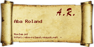 Aba Roland névjegykártya